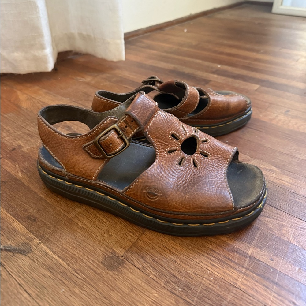 Dr. Martens Vintage Dunnet Flower Sandals - Brown Leather - 9/10 US